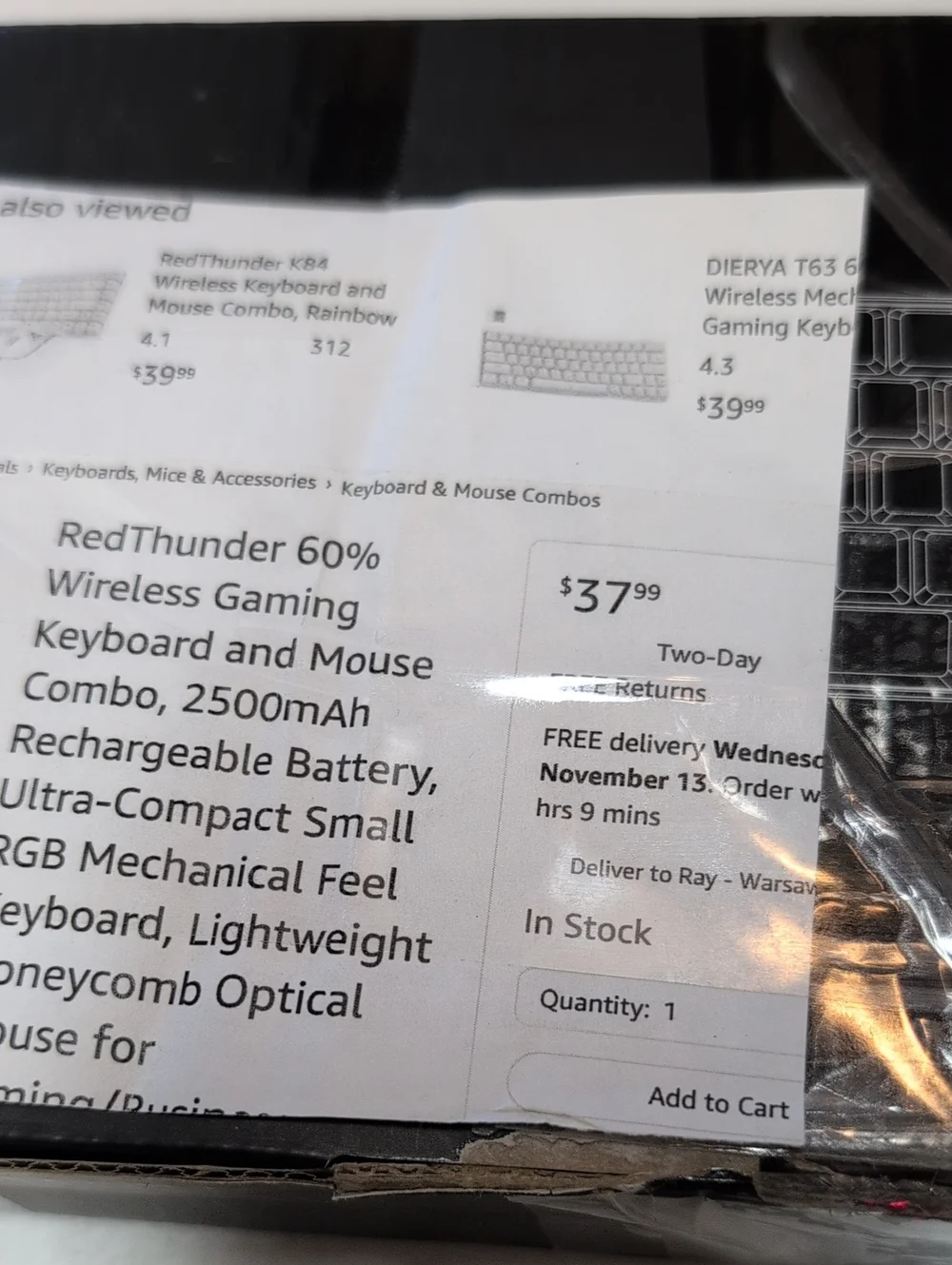 K62 RGB Backlight Keyboard — White. (95)